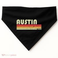 Austin Tx Texas Funny City Home Roots Gift Retro 70s 80s USA-Made Doggie Bandana thumb 0