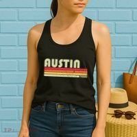 Austin Tx Texas Funny City Home Roots Gift Retro 70s 80s Women's Tank Top thumb 2