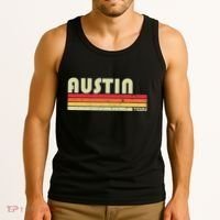Austin Tx Texas Funny City Home Roots Gift Retro 70s 80s Tank Top thumb 3