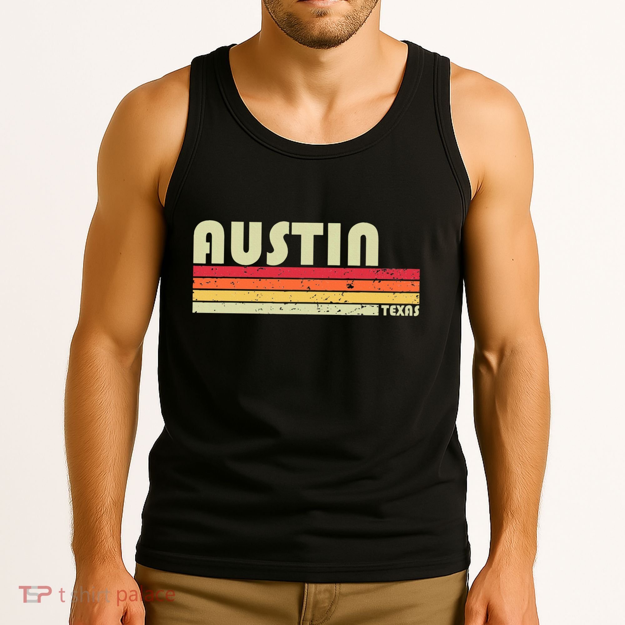 Austin Tx Texas Funny City Home Roots Gift Retro 70s 80s Tank Top