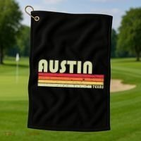 Austin Tx Texas Funny City Home Roots Gift Retro 70s 80s Golf Towel thumb 1