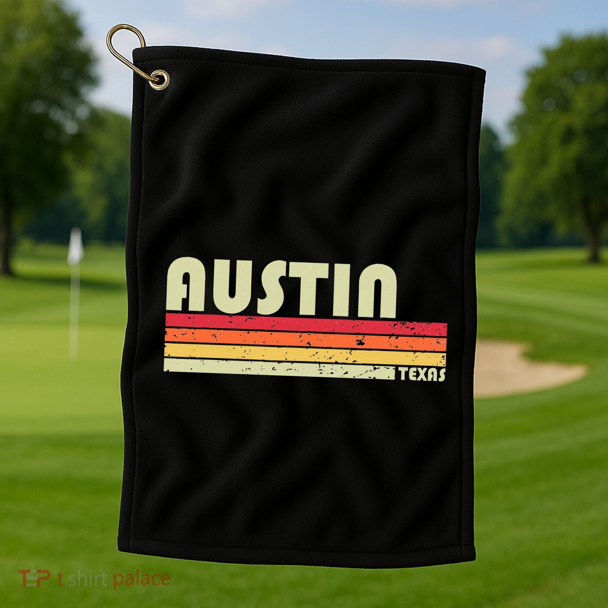 Austin Tx Texas Funny City Home Roots Gift Retro 70s 80s Golf Towel