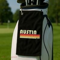 Austin Tx Texas Funny City Home Roots Gift Retro 70s 80s Golf Towel thumb 2
