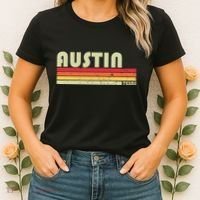 Austin Tx Texas Funny City Home Roots Gift Retro 70s 80s Women's T-Shirt thumb 2