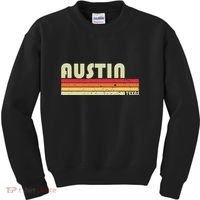 Austin Tx Texas Funny City Home Roots Gift Retro 70s 80s Kids Sweatshirt thumb 0