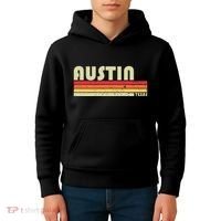 Austin Tx Texas Funny City Home Roots Gift Retro 70s 80s Kids Hoodie thumb 4