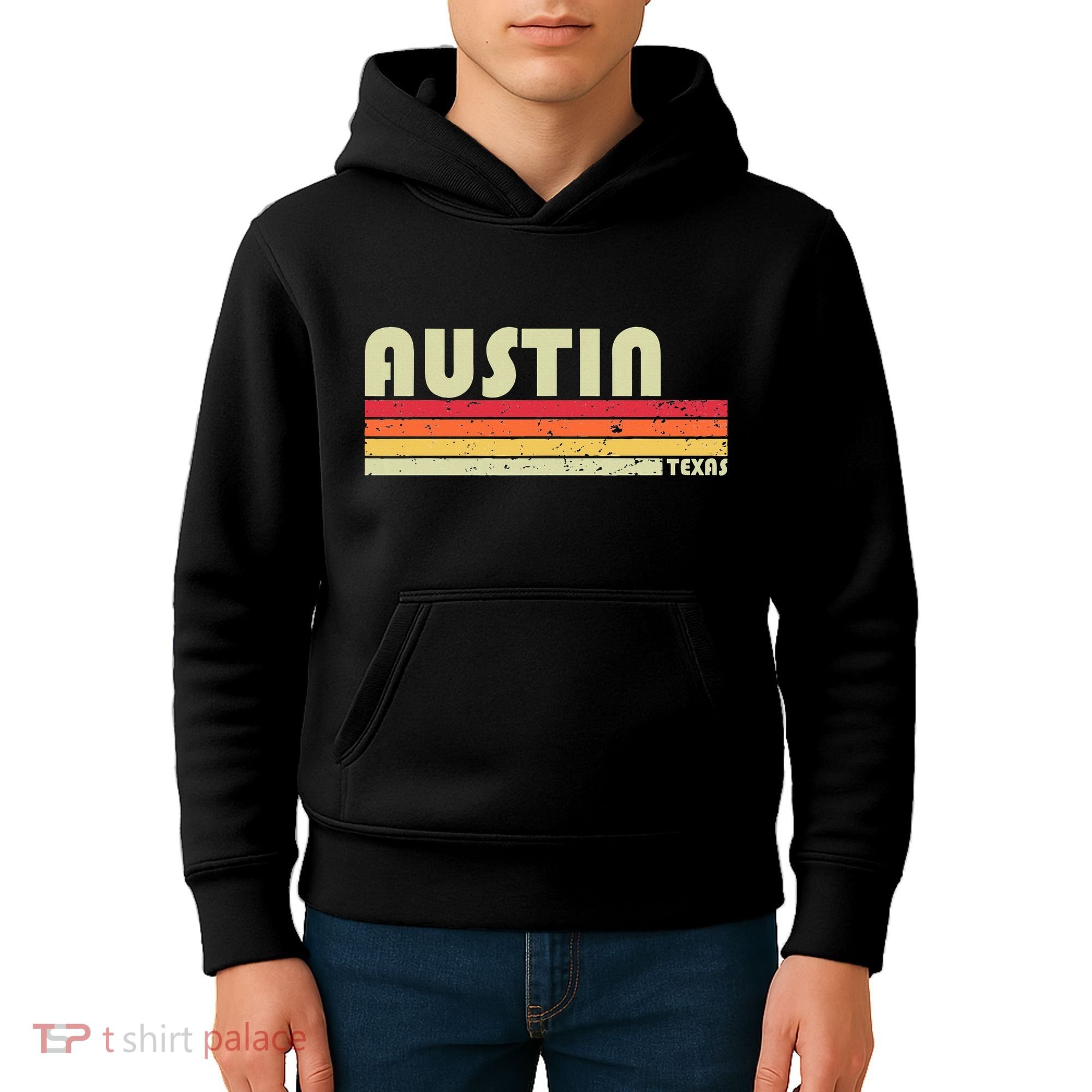 Austin Tx Texas Funny City Home Roots Gift Retro 70s 80s Kids Hoodie