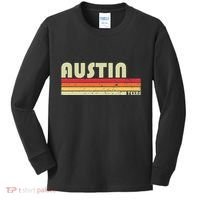 Austin Tx Texas Funny City Home Roots Gift Retro 70s 80s Kids Long Sleeve Shirt thumb 0
