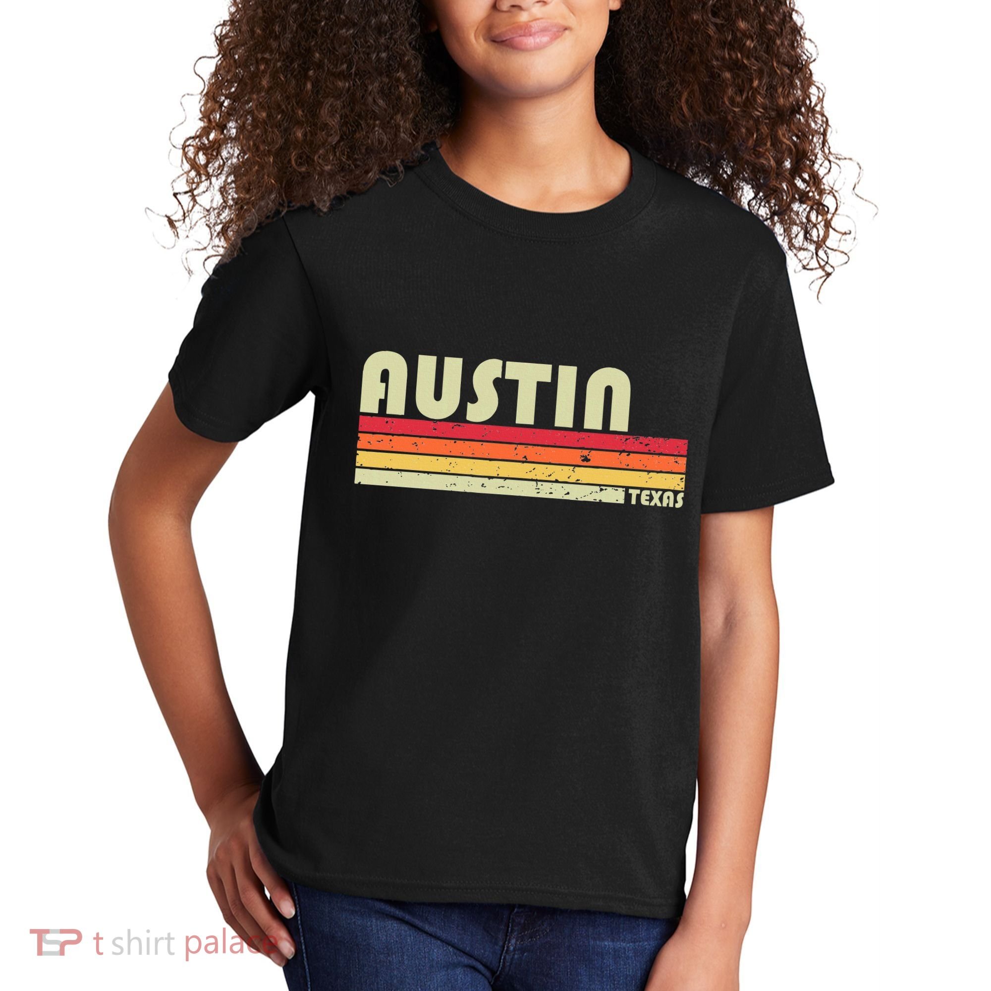 Austin Tx Texas Funny City Home Roots Gift Retro 70s 80s Kids T-Shirt
