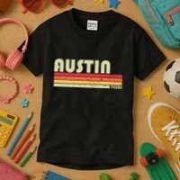 Austin Tx Texas Funny City Home Roots Gift Retro 70s 80s Kids T-Shirt thumb 3