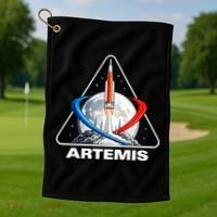 Artemis To The Moon Golf Towel thumb 1