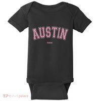Austin Texas Tx Varsity Style On Austin Baby Bodysuit thumb 0