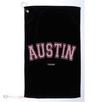 Austin Texas Tx Varsity Style On Austin Golf Towel thumb 0