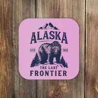Alaska T The Last Frontier Bear Home Gifts Coaster thumb 0