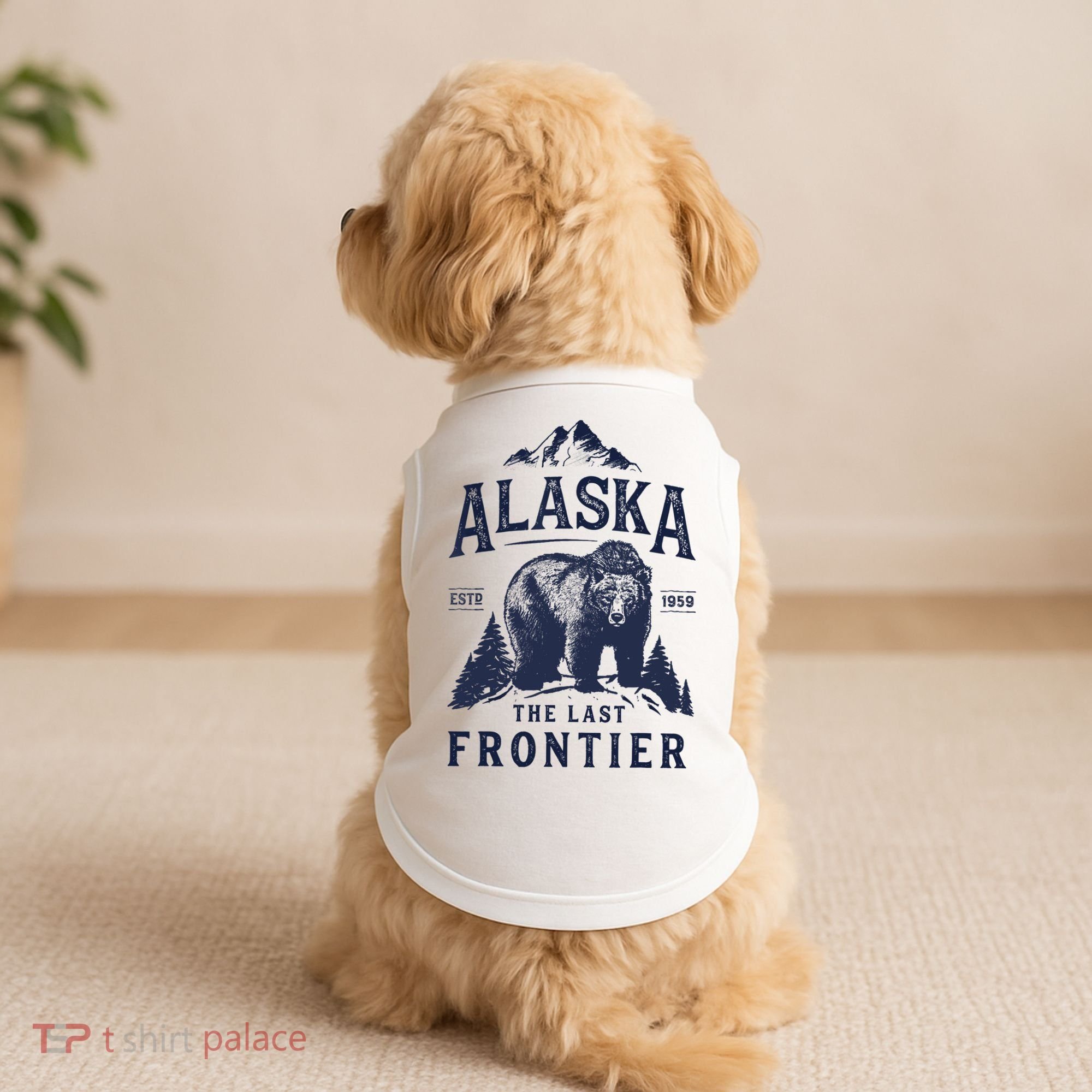 Alaska T The Last Frontier Bear Home Gifts Doggie Tank