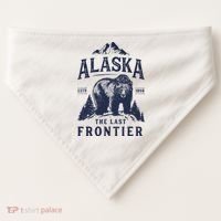 Alaska T The Last Frontier Bear Home Gifts USA-Made Doggie Bandana thumb 0