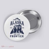 Alaska T The Last Frontier Bear Home Gifts Button thumb 0
