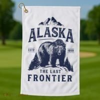 Alaska T The Last Frontier Bear Home Gifts Golf Towel thumb 1