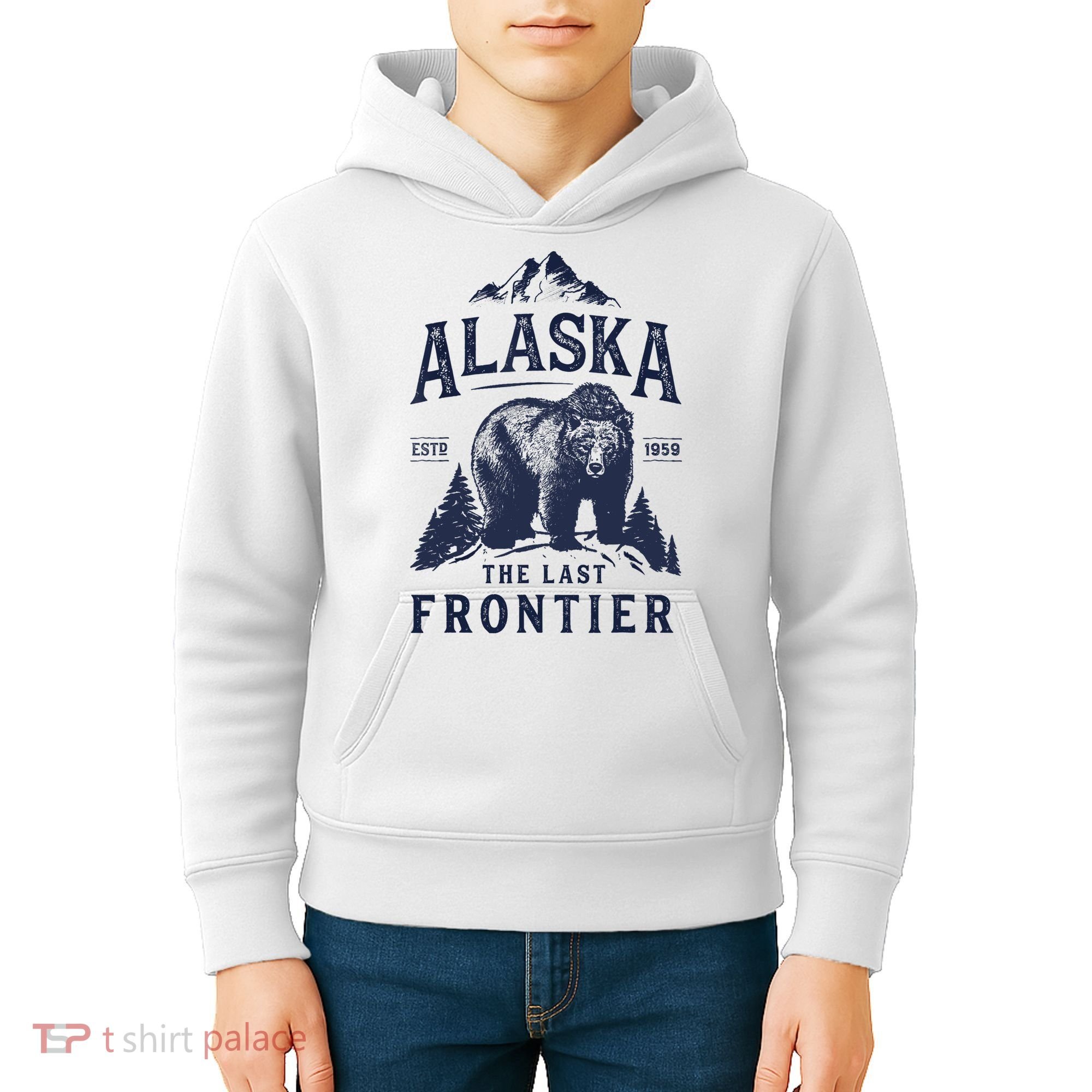 Alaska T The Last Frontier Bear Home Gifts Kids Hoodie