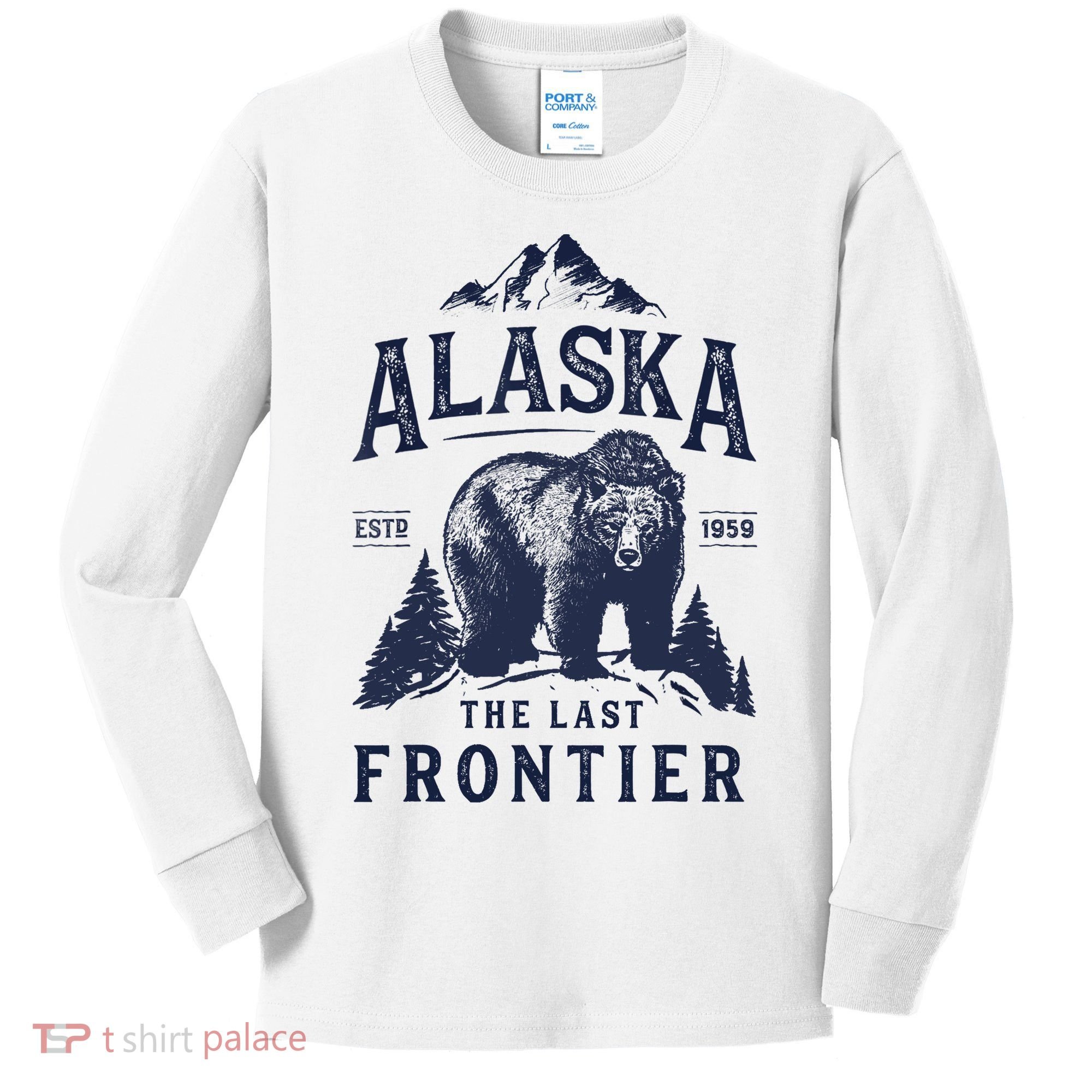 Alaska T The Last Frontier Bear Home Gifts Kids Long Sleeve Shirt