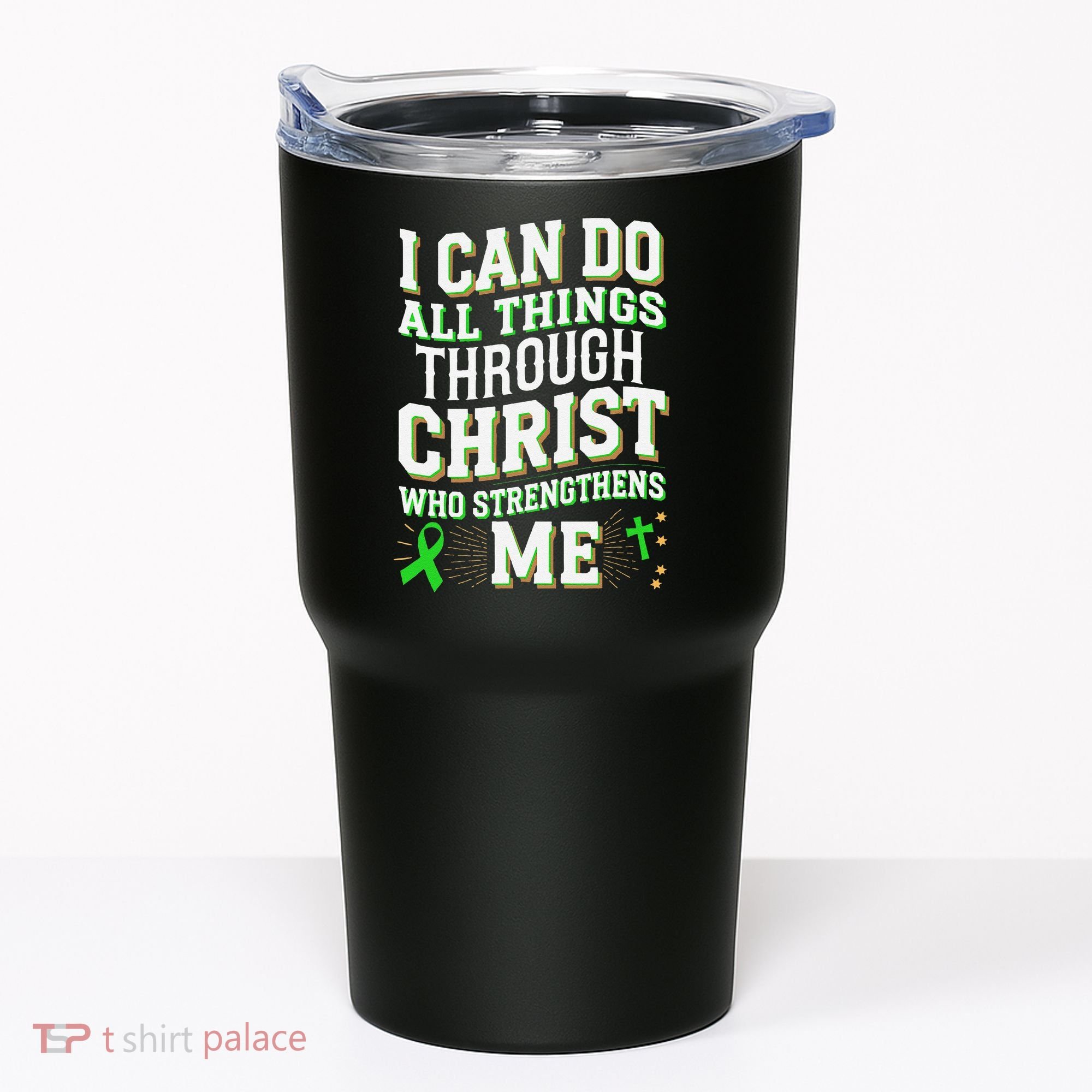 All Things Through Christ Spinal Cord Injury Awareness Tumbler