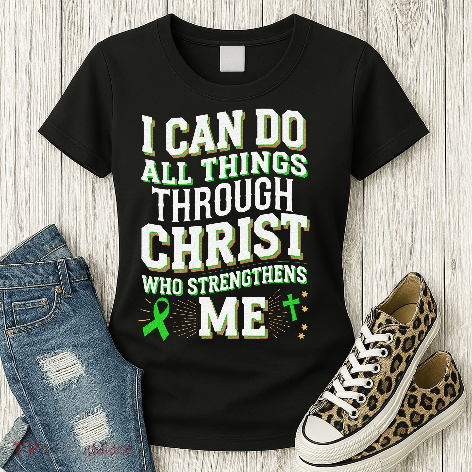 All Things Through Christ Spinal Cord Injury Awareness Women's T-Shirt