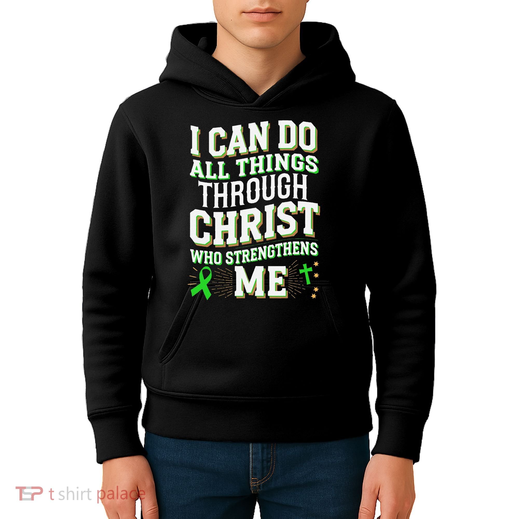 All Things Through Christ Spinal Cord Injury Awareness Kids Hoodie