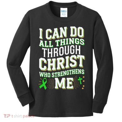 All Things Through Christ Spinal Cord Injury Awareness Kids Long Sleeve Shirt