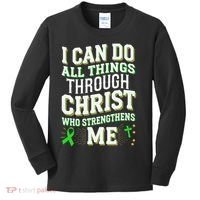 All Things Through Christ Spinal Cord Injury Awareness Kids Long Sleeve Shirt thumb 0