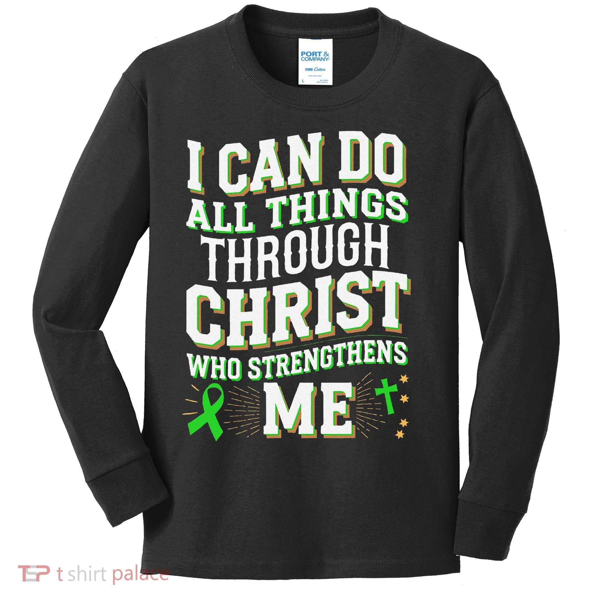All Things Through Christ Spinal Cord Injury Awareness Kids Long Sleeve Shirt
