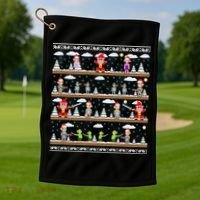 Attack of Christmas Gamer Ugly Christmas Sweater Golf Towel thumb 1