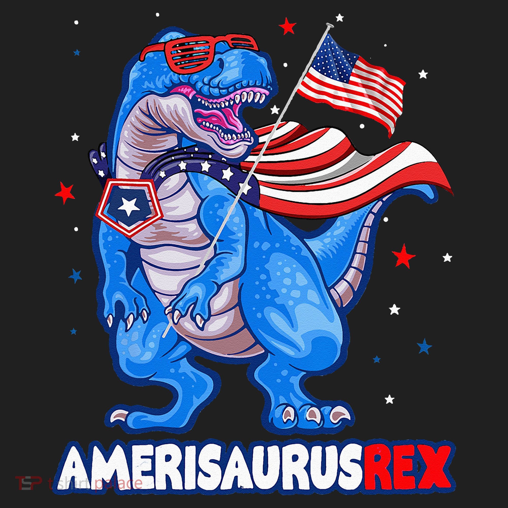 Amerisaurus Trex USA Flag Funny 4th Of July Dinosaur Women's Sweatshirt