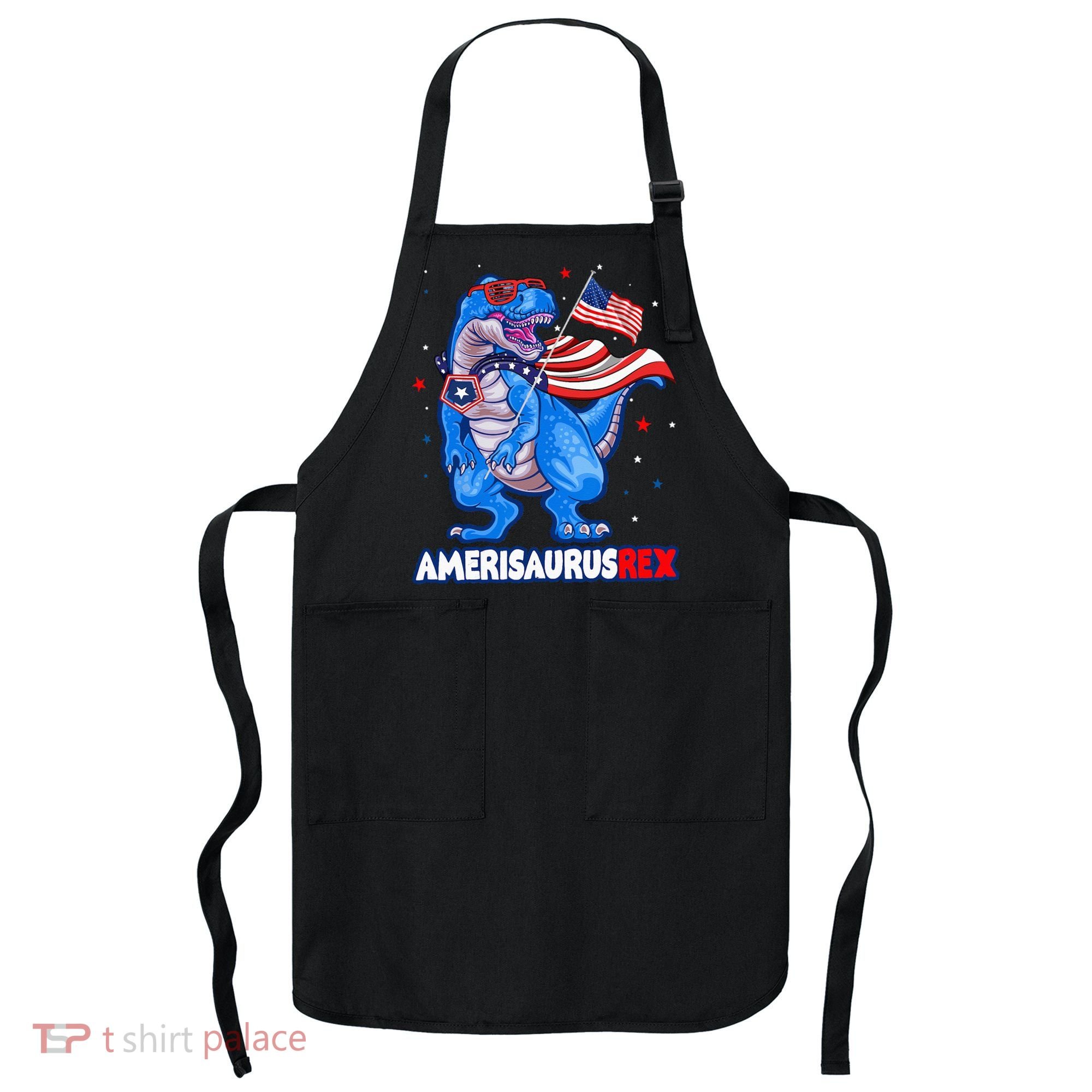 Amerisaurus Trex USA Flag Funny 4th Of July Dinosaur Apron