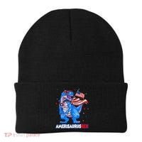 Amerisaurus Trex USA Flag Funny 4th Of July Dinosaur Beanie thumb 0