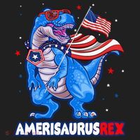 Amerisaurus Trex USA Flag Funny 4th Of July Dinosaur Beanie thumb 2