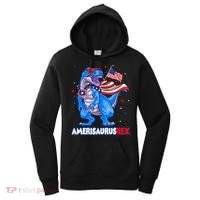 Amerisaurus Trex USA Flag Funny 4th Of July Dinosaur Women's Hoodie thumb 0