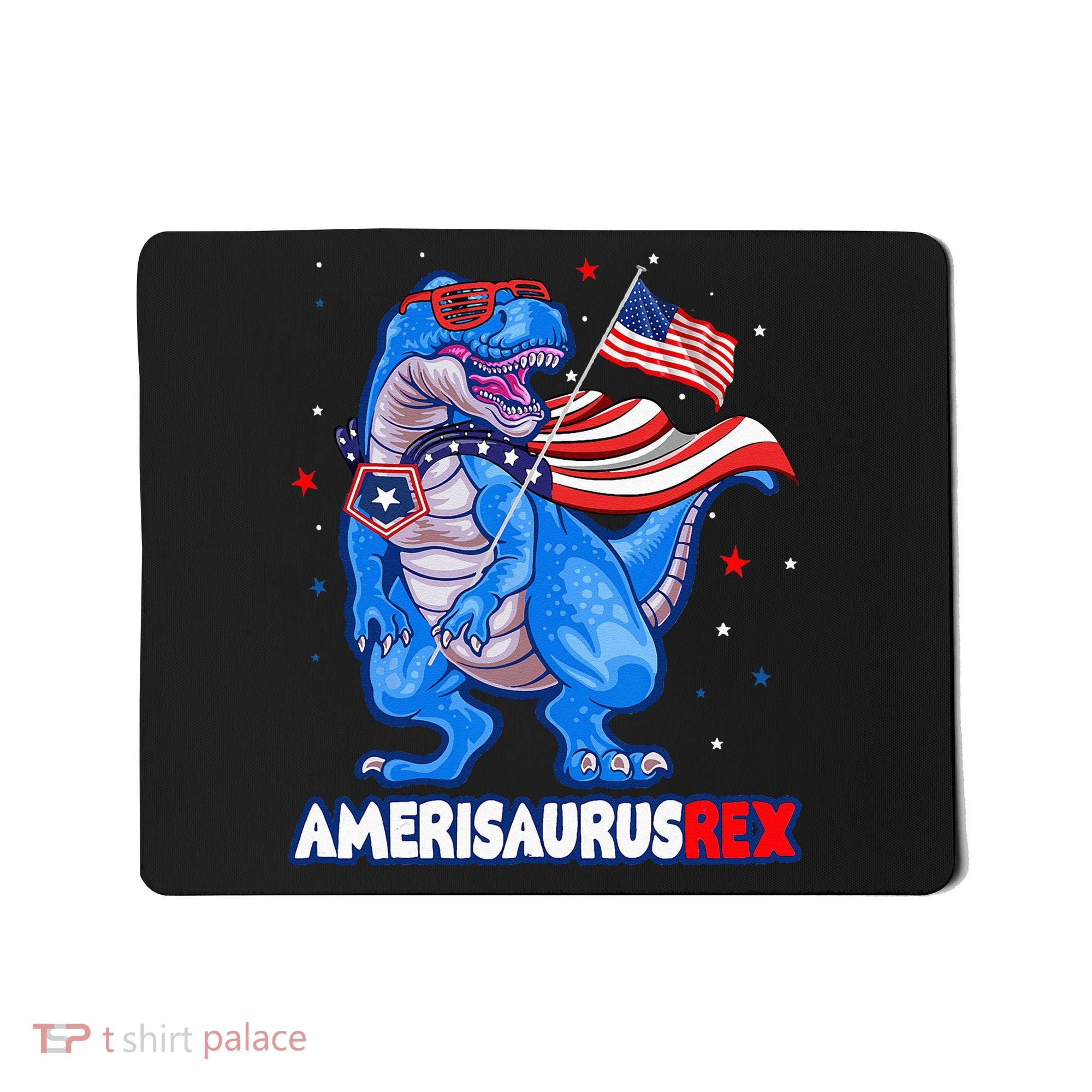 Amerisaurus Trex USA Flag Funny 4th Of July Dinosaur Mousepad
