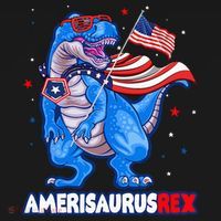 Amerisaurus Trex USA Flag Funny 4th Of July Dinosaur Women's Tank Top thumb 5