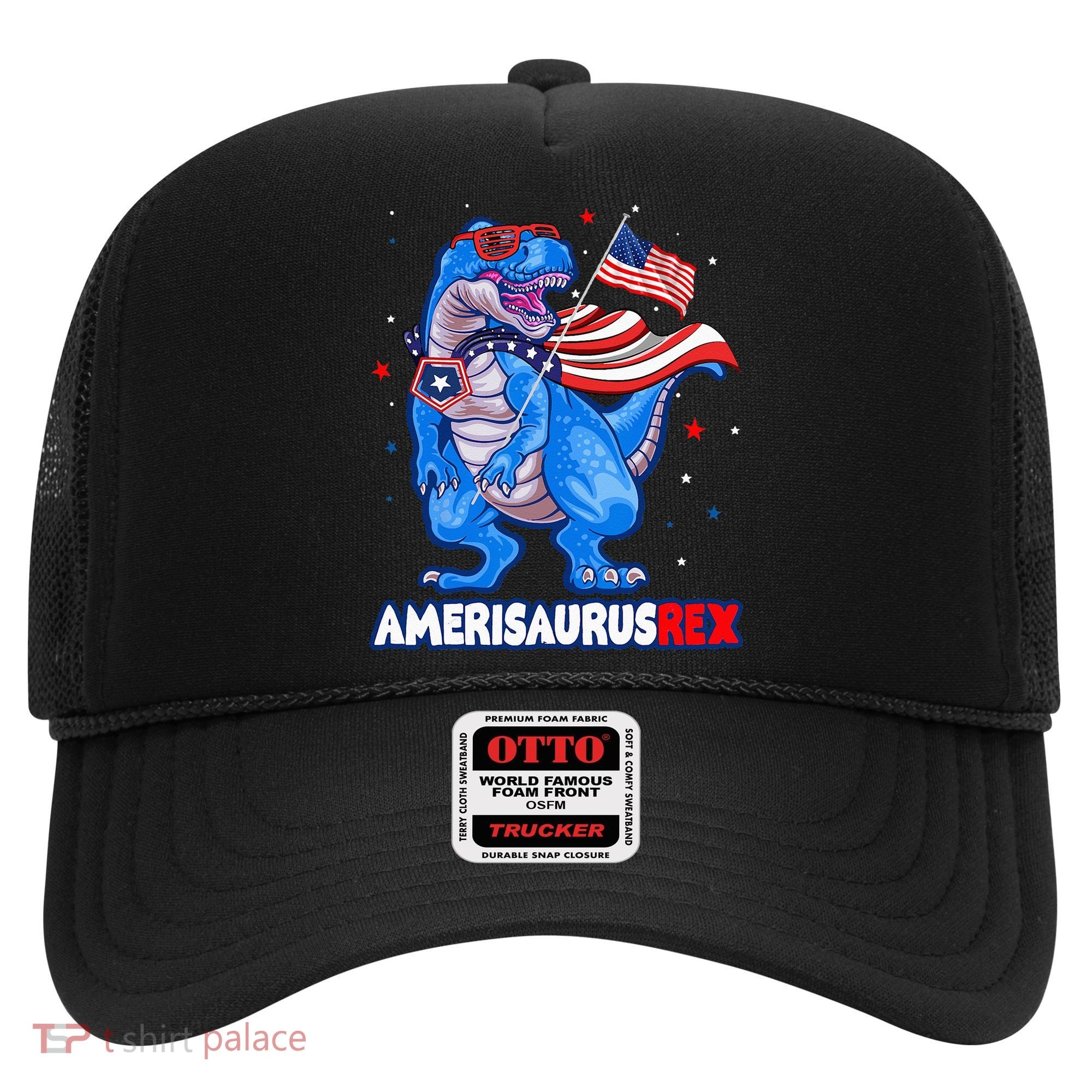 Amerisaurus Trex USA Flag Funny 4th Of July Dinosaur Hat