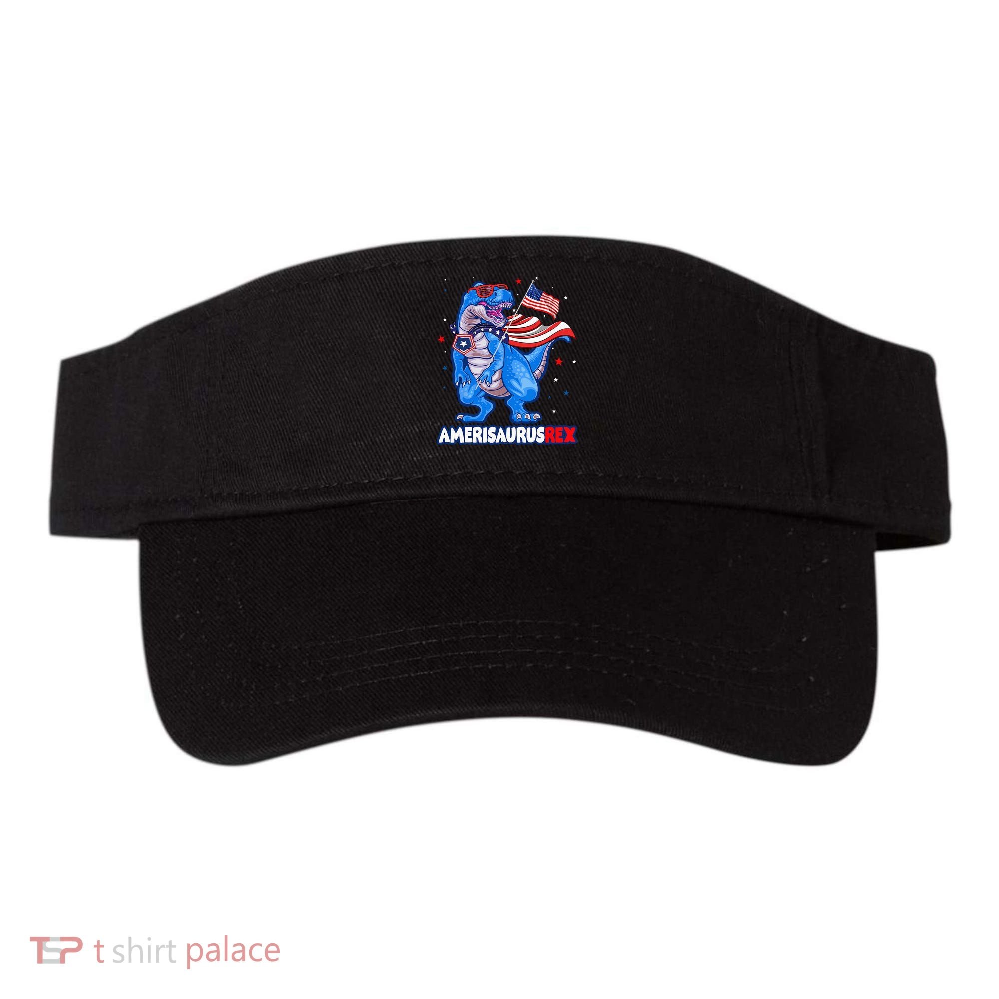 Amerisaurus Trex USA Flag Funny 4th Of July Dinosaur Visor