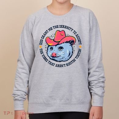 Accept The Vibes That Arent Rootin Tootin Funny Opossum Women's Sweatshirt