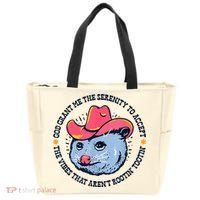 Accept The Vibes That Arent Rootin Tootin Funny Opossum Tote Bag thumb 0