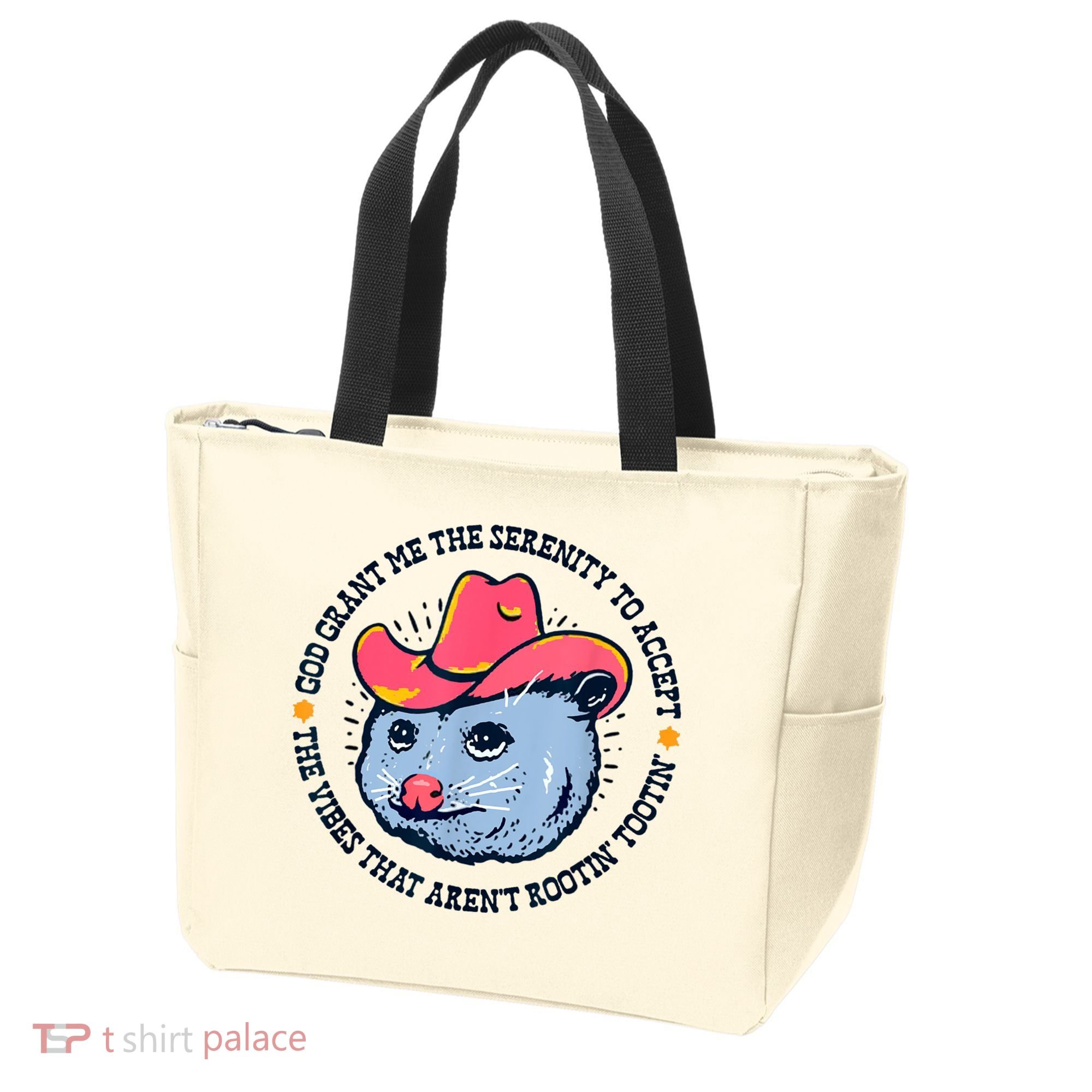 Accept The Vibes That Arent Rootin Tootin Funny Opossum Tote Bag