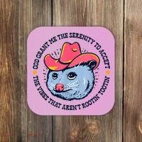 Accept The Vibes That Arent Rootin Tootin Funny Opossum Coaster thumb 0