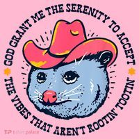 Accept The Vibes That Arent Rootin Tootin Funny Opossum Coaster thumb 2