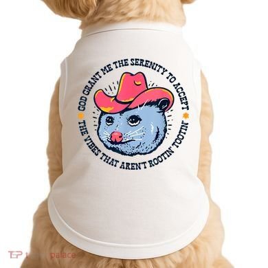 Accept The Vibes That Arent Rootin Tootin Funny Opossum Doggie Tank