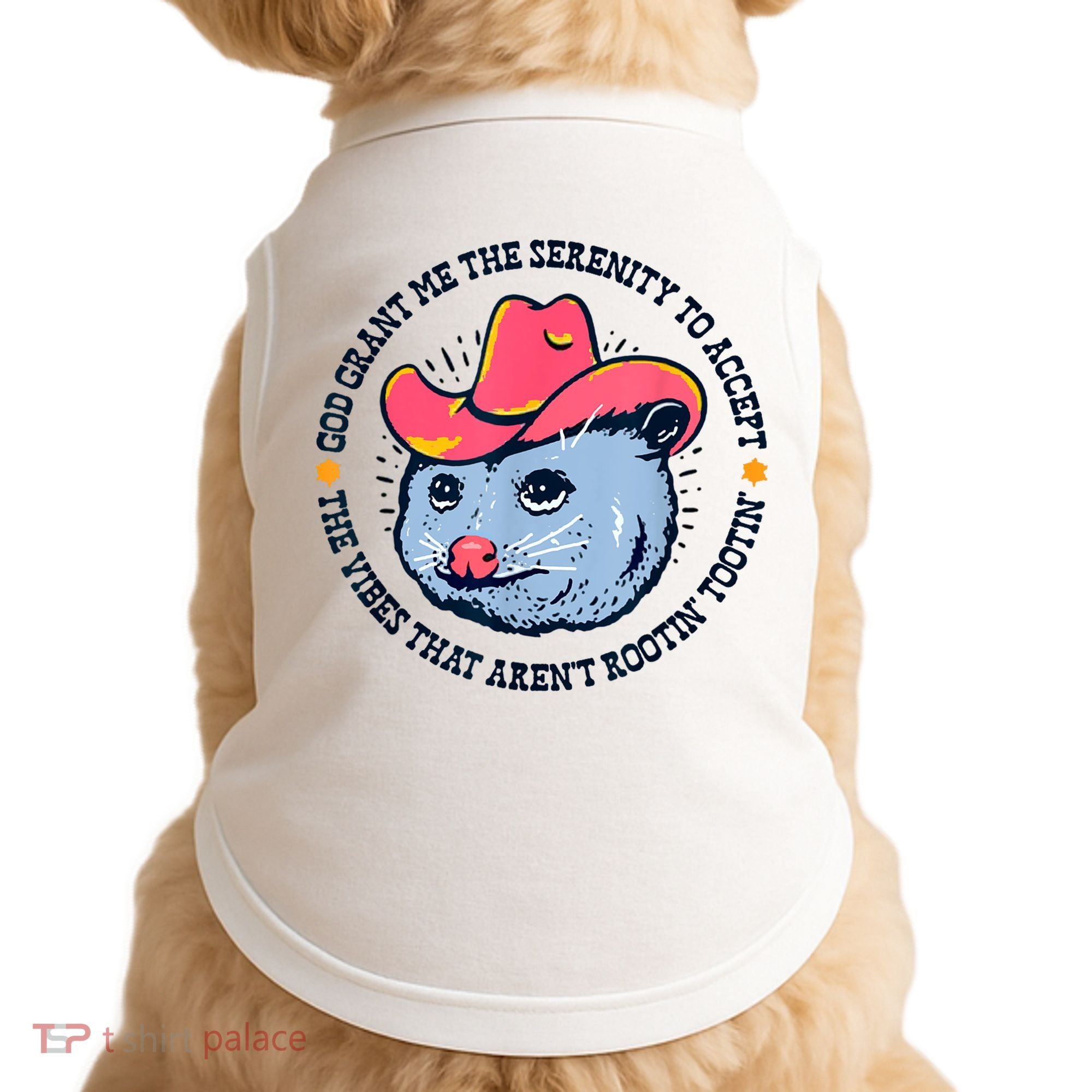 Accept The Vibes That Arent Rootin Tootin Funny Opossum Doggie Tank