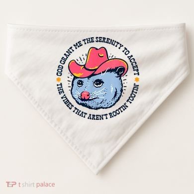 Accept The Vibes That Arent Rootin Tootin Funny Opossum USA-Made Doggie Bandana