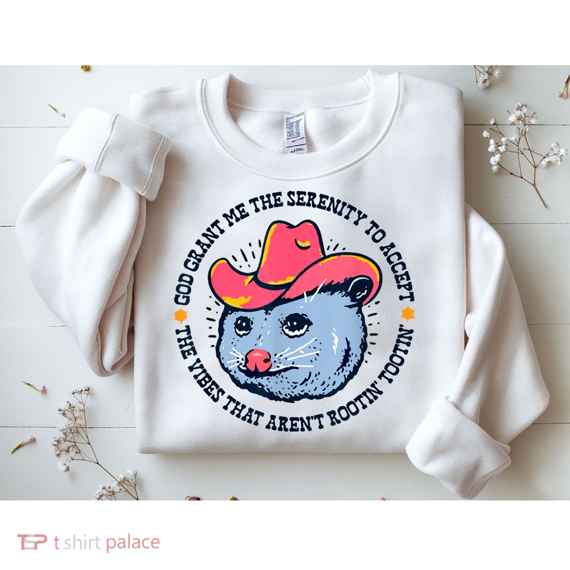 Accept The Vibes That Arent Rootin Tootin Funny Opossum Sweatshirt