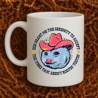 Accept The Vibes That Arent Rootin Tootin Funny Opossum Coffee Mug thumb 2